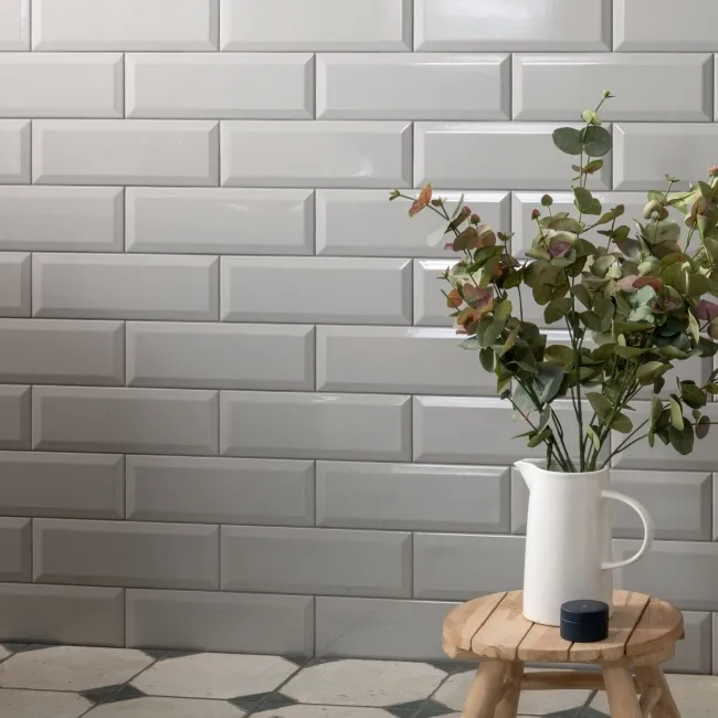 Ceramic Gloss Light Grey Metro Tiles