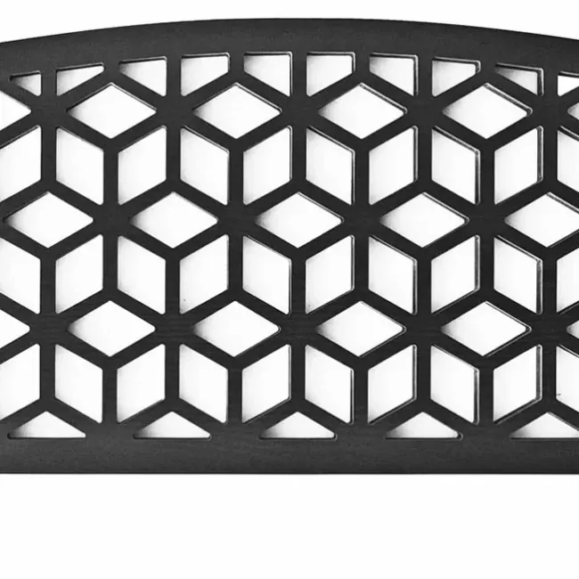 LuxeLine Composite Fence Panel Walnut 3ft High - Geometric Decorative Screen with Aluminium Post
