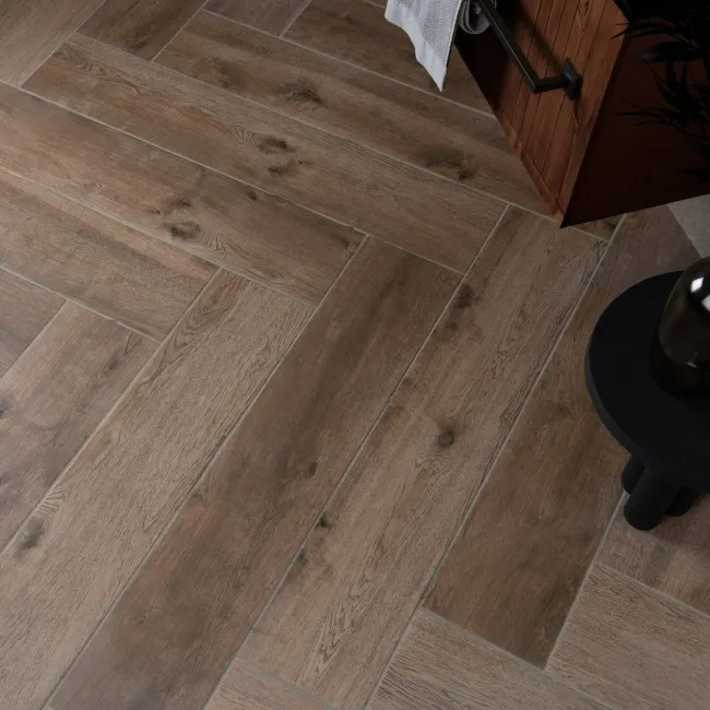 Madagascan Ipil Aged Wood Effect Porcelain Floor Tiles