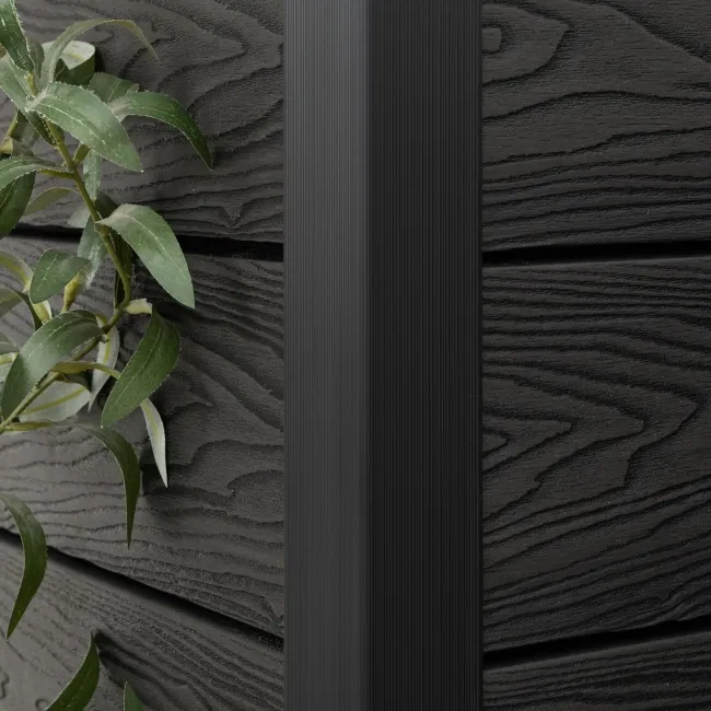 LuxeLine® Black Textured Composite Cladding Edging Corner Trim - 2500mm