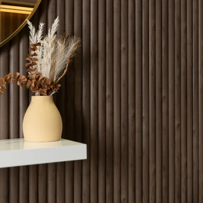 Trepanel Aqua 3D® Waterproof Walnut Brown Wood Effect Reeded Wall Panel 3 Pack (Covers 1.80 SQM)
