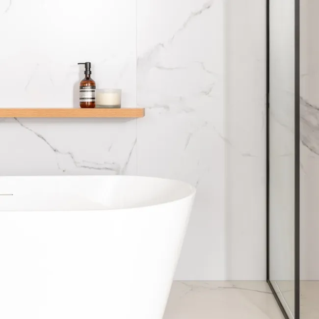 Trepanel Aqua Luxe® Bold Carrara Marble Effect Satin Embossed SPC XXL Wall Panel