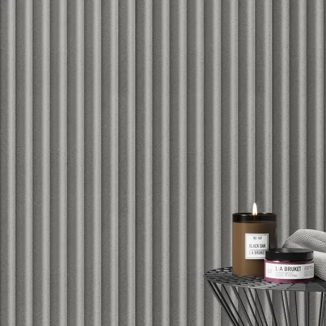 Trepanel Aqua 3D® Waterproof Grey Stone Effect Fluted Wall Panel 3 Pack (Covers 1.80 SQM)