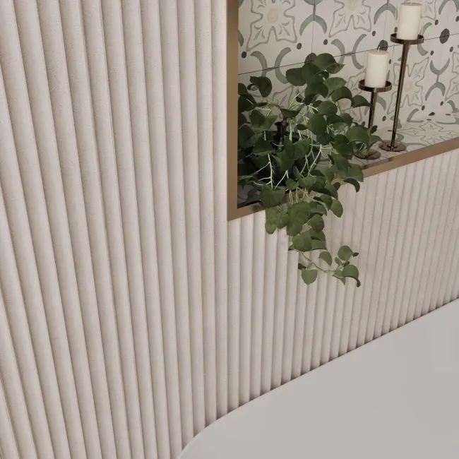 Trepanel Aqua 3D® Waterproof Ivory Stone Effect Fluted Wall Panel 3 Pack (Covers 1.80 SQM)