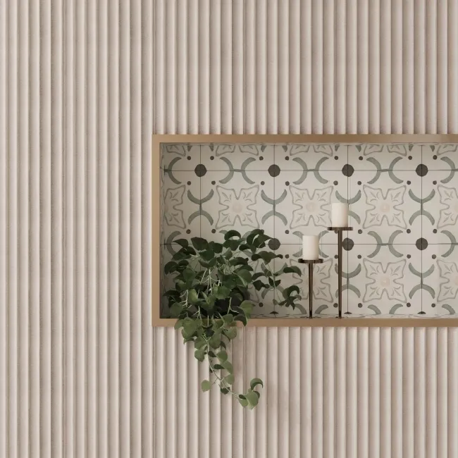 Trepanel Aqua 3D® Waterproof Ivory Stone Effect Fluted Wall Panel 3 Pack (Covers 1.80 SQM)