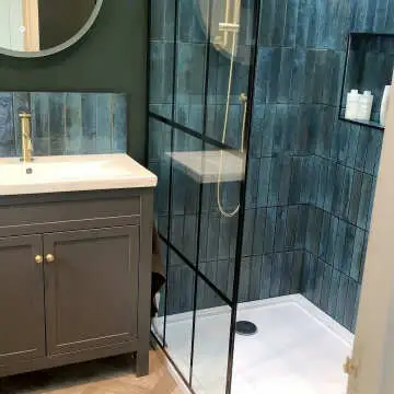 Hope Blue Gloss Brick Effect Wall Tiles