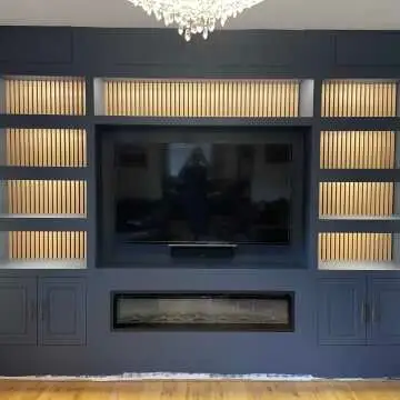 Trepanel® Light Oak on Antique White Felt Acoustic Wood Slat Panels