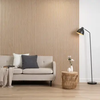 Trepanel® Oak on Grey Felt Acoustic Wood Wall Panels