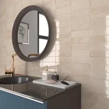 Bohemian Peach Sand Brick Effect Gloss Porcelain Wall Tile