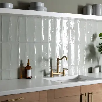 Rustic Sage Green Gloss Metro Wall Tiles