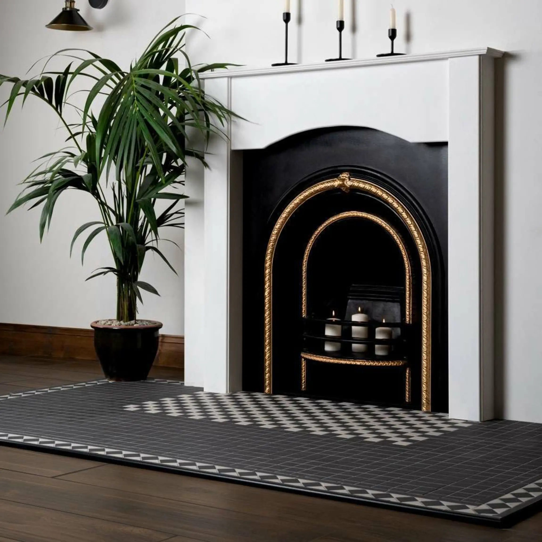 Churchill Snow & Midnight Chequer Mosaic Tiles
