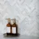 Natural Carrara Grey Herringbone Marble Mosaic Tiles