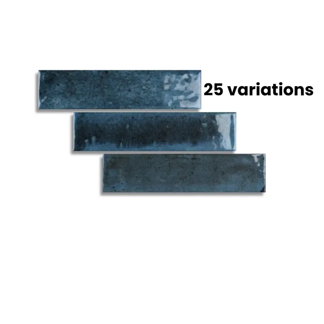 Hope Blue Gloss Brick Effect Wall Tiles