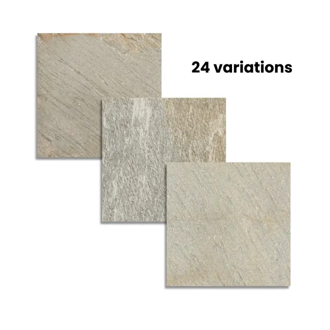 Myrtos Beige Stone Effect Porcelain Paving Slabs 20mm