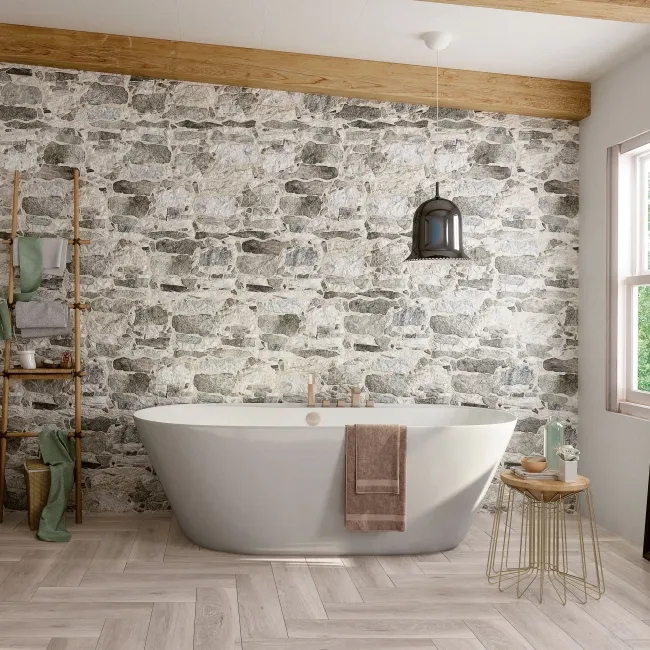 Atelier Taupe Wood Effect Anti Slip Porcelain Floor Tile