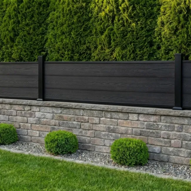 LuxeLine® Black Composite Fence Panel with Aluminium Post