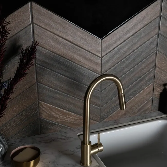 Bonsai Chevron Wood Effect Porcelain Wall Tiles