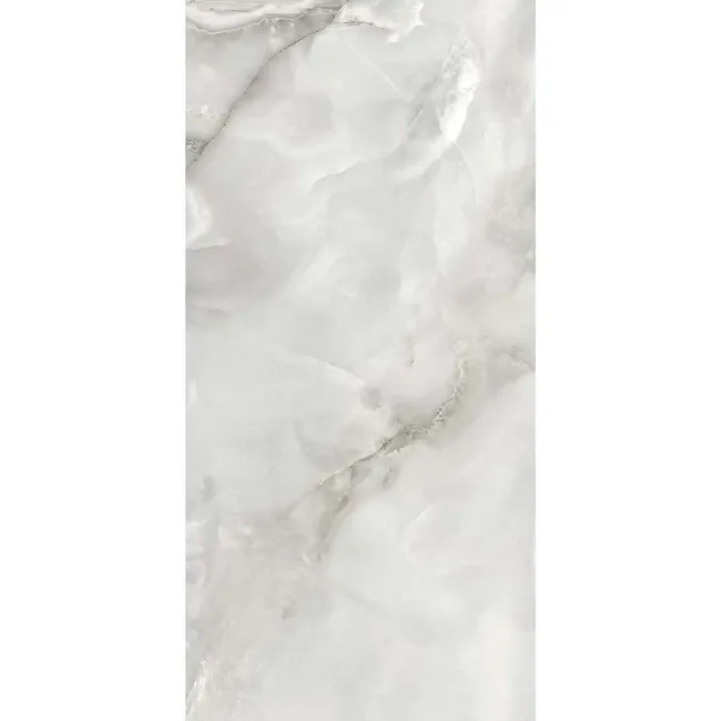 Deluxe Blanco Light Grey Polished Onyx Marble Effect Tiles