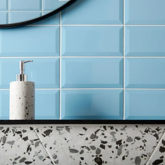 Euston Rectangular Gloss Blue Metro Tiles