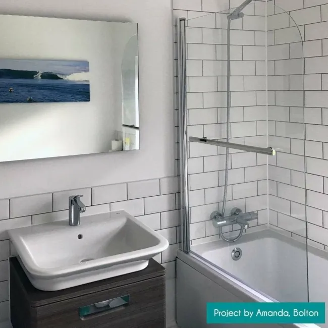 White Chapel Gloss White Flat Mini Metro Tiles