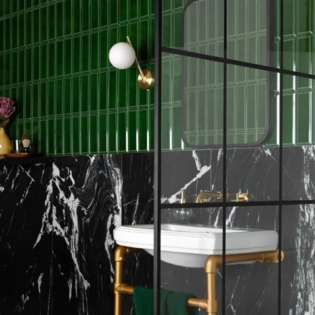 Deluxe Obsidian Ultra Black Gloss Marble Effect Wall and Floor Tiles