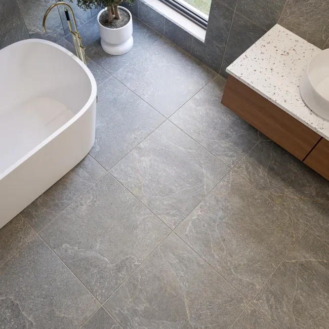 Ardesia Anthracite Stone Effect Matt Porcelain Floor Tile