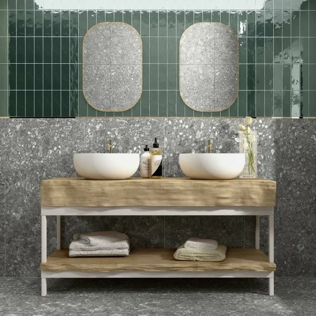 Signature Urbex Marengo Grey Terrazzo Effect Wall and Floor Tiles
