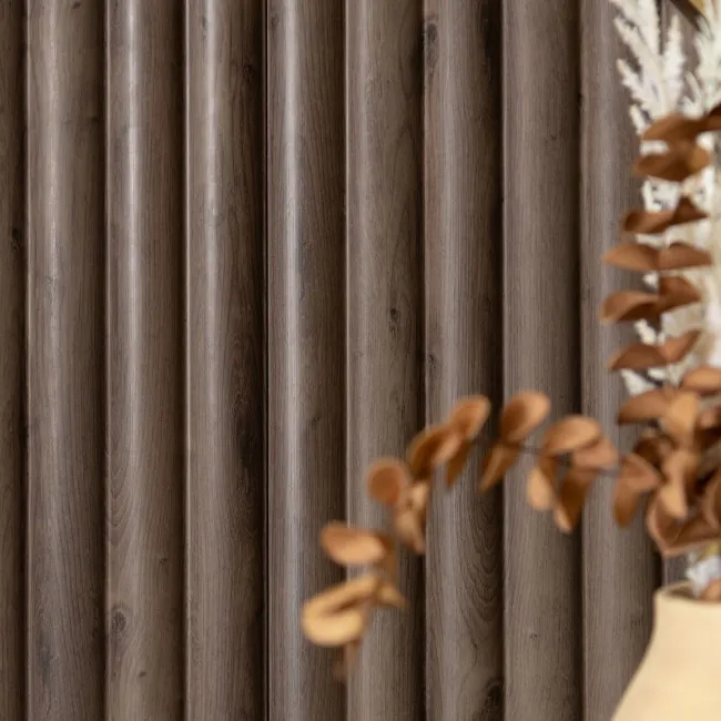 Trepanel Aqua 3D® Waterproof Walnut Brown Wood Effect Reeded Wall Panel 3 Pack (Covers 1.80 SQM)