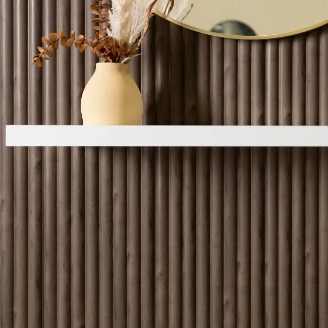 Trepanel Aqua 3D® Waterproof Walnut Brown Wood Effect Reeded Wall Panel 3 Pack (Covers 1.80 SQM)