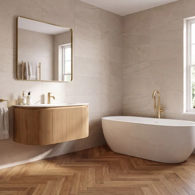 Seville Cream Matt Stone Effect Wall Tiles