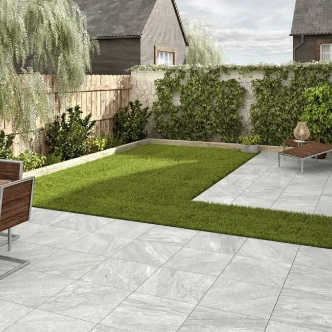 Icaria Light Grey Stone Effect 20mm Porcelain Paving Slabs
