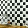 Pixel Chequer Square Black & White Matt Mosaic Tiles