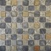 Quartzite Copper & Pewter Square Mosaic Tiles