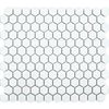 Pixel White Hexagon Matt Mosaic Tiles