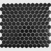 Pixel Black Hexagon Matt Mosaic Tiles