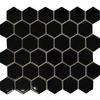 Pixel Black Hexagon Gloss Mosaic Tiles