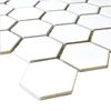 Pixel White Hexagon Gloss Mosaic Tiles