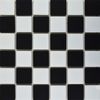 Pixel Chequer Square Black & White Matt Mosaic Tiles
