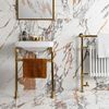 Deluxe Gold Leaf Ultra Gloss White Marble Effect Tiles