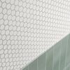 Pixel White Hexagon Matt Mosaic Tiles