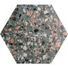 Terrazzo Hexagon Mineral Green Porcelain Tile