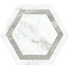 Bardiglio White Marble Hexagon Deco Tiles