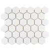 Pixel White 50x50 Hexagon Matt Mosaic Tiles
