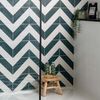Zebra Green and White Matt Striped Wall and Floor Tiles