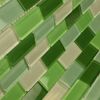 Glass Brick Mixed Green Mosaic Tiles