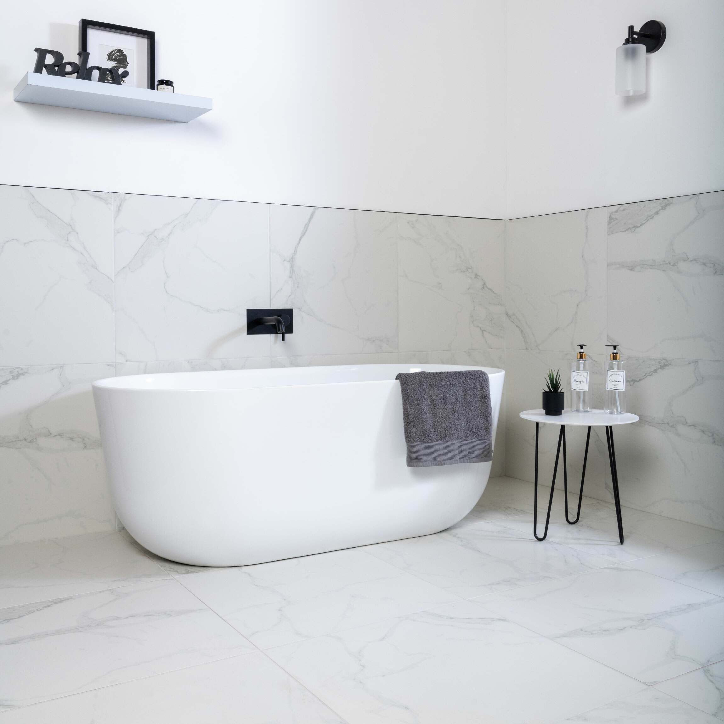 Cappella Matt Carrara Marble Effect 60x60 Tiles | Walls and Floors