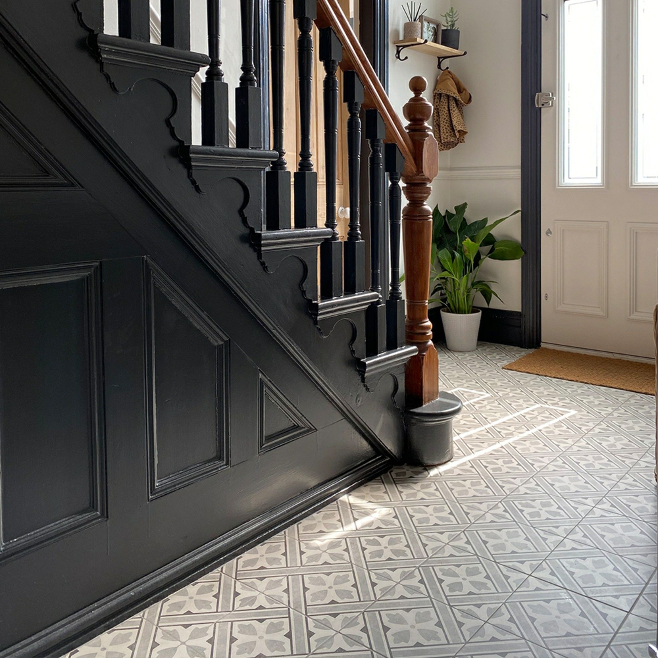 CUT TILE SAMPLES Ashley Mr Jones Charcoal Grey Porcelain Wall & Floor Tiles L 