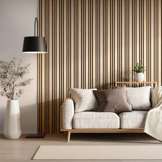 Trepanel Design® Multi-Width Oak Acoustic Wood Slat Wall Panels