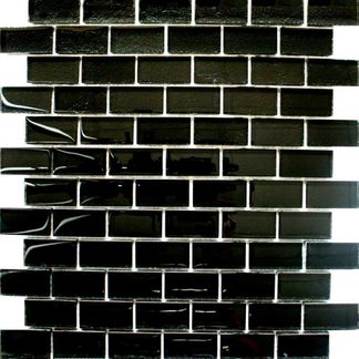 Black Glass Brick Mosaics Tiles