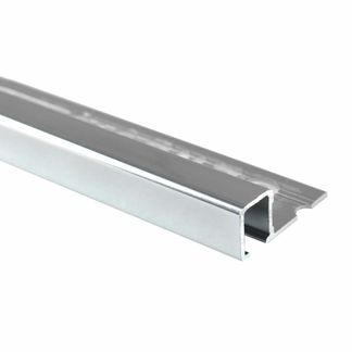 10mm Aluminium Square Edge 2.5m Bright Silver Trim